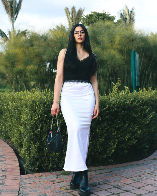 Falda blanca Satin