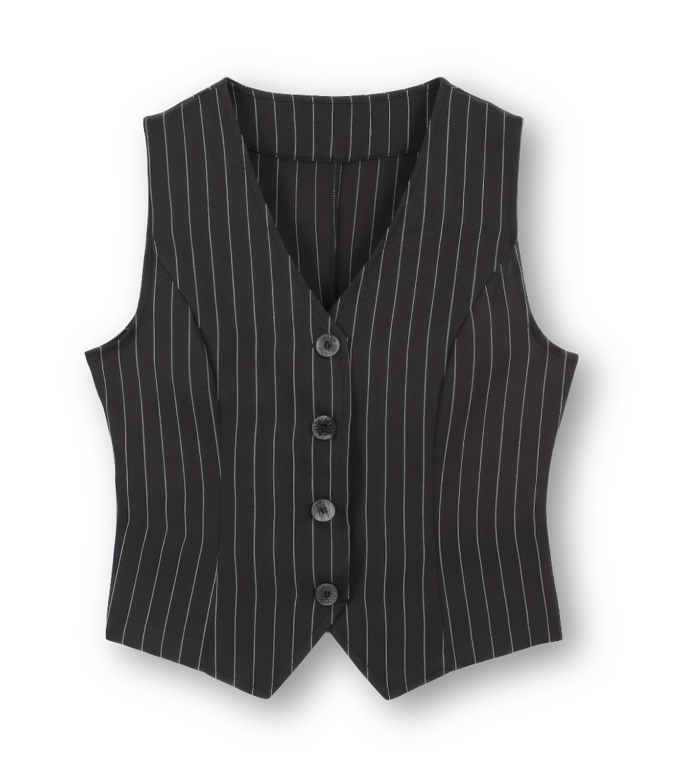 Chaleco Negro con rayas "Muse"
