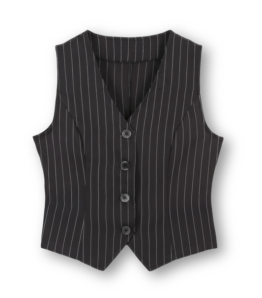 Chaleco Negro con rayas "Muse"