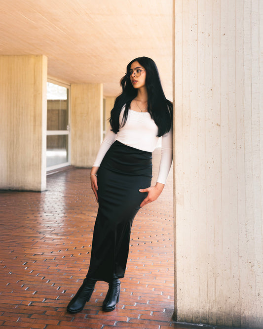 Falda Negra Satin
